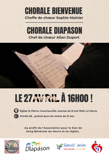 Concert des chorales bienvenue et diapason 27 avril
